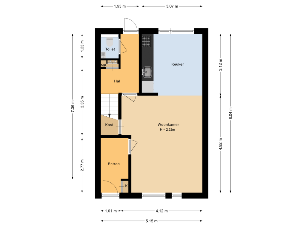 Bekijk plattegrond van Begane grond van Klaproos 57