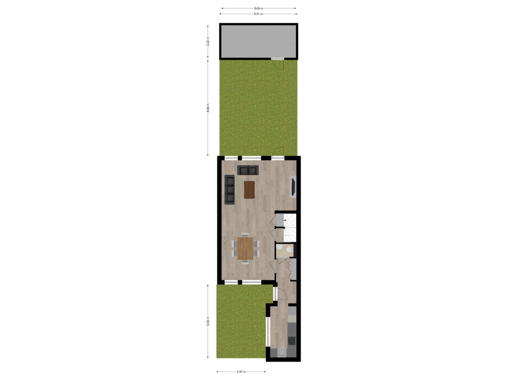 View floorplan of Situatie of Mantingestraat 13