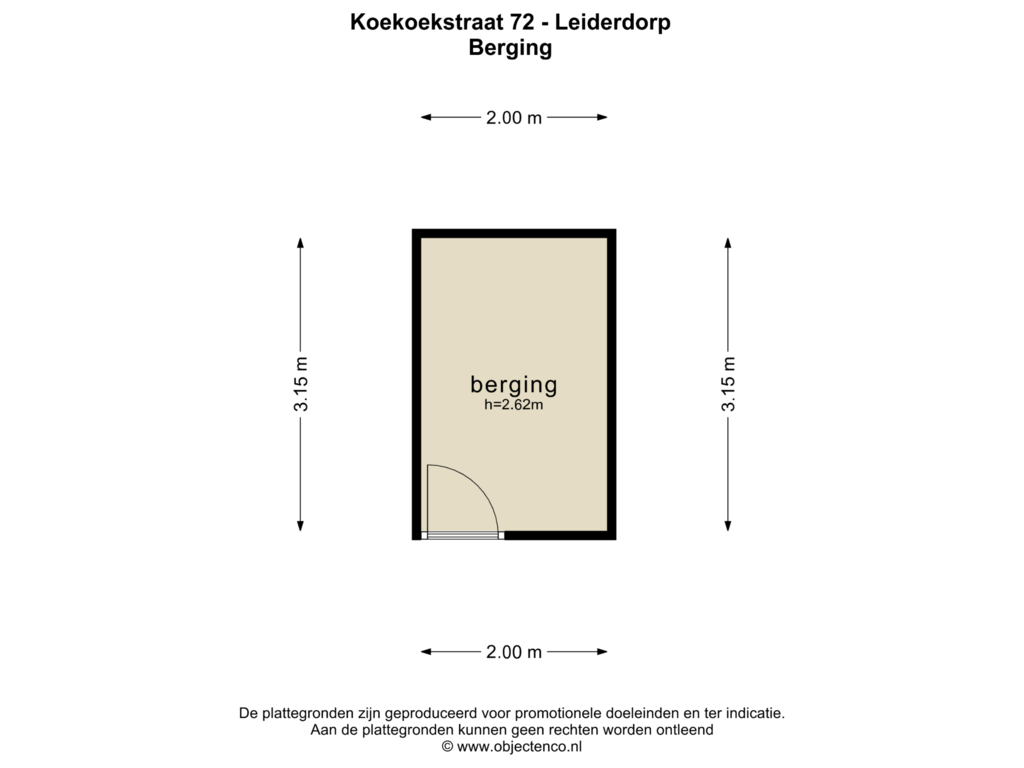 View floorplan of BERGING of Koekoekstraat 72