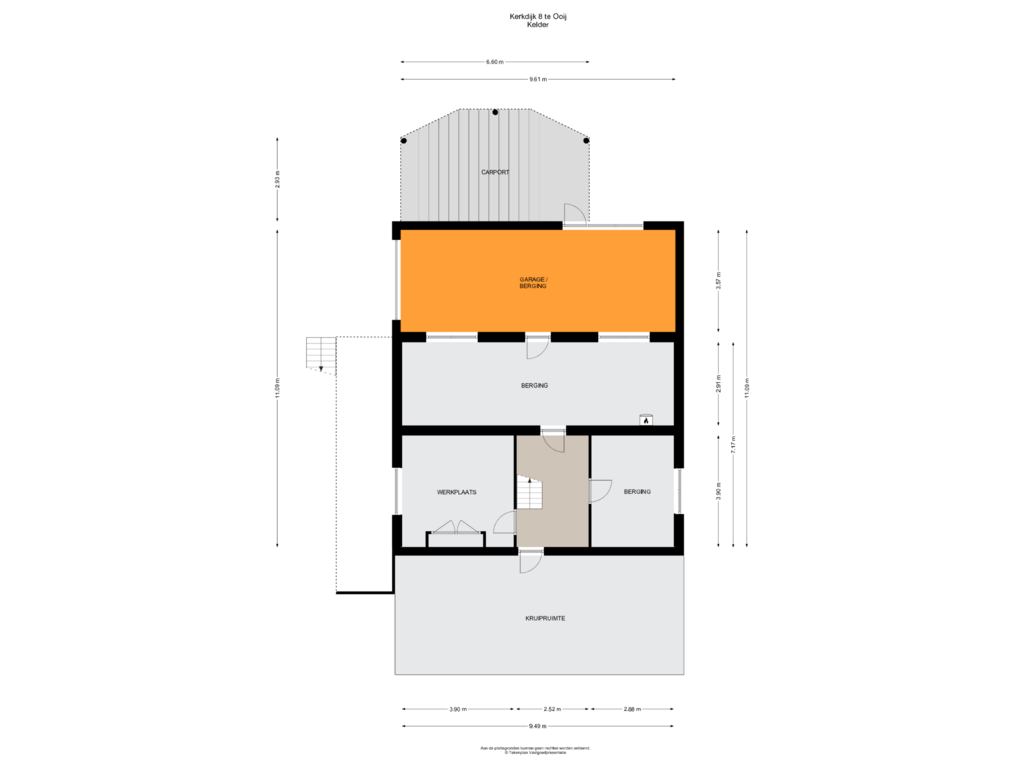 Bekijk plattegrond van Kelder van Kerkdijk 8