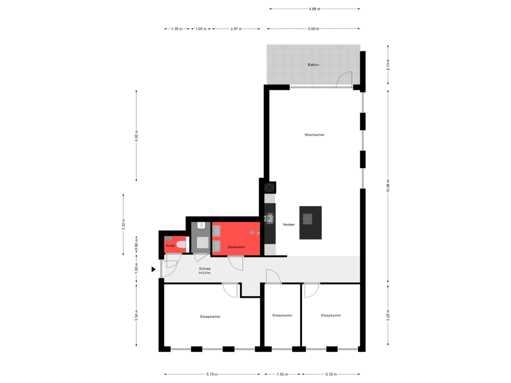 View floorplan of 8e Verdieping of Pieter Calandlaan 1063