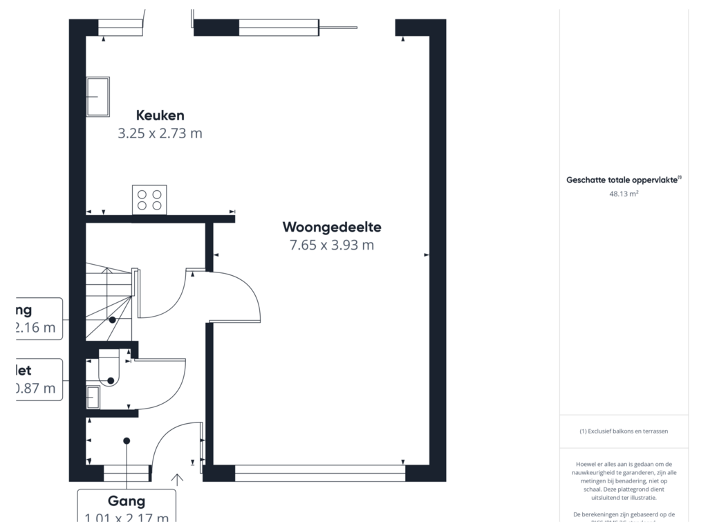 Bekijk plattegrond van Begane grond van Madame Curiestraat 29