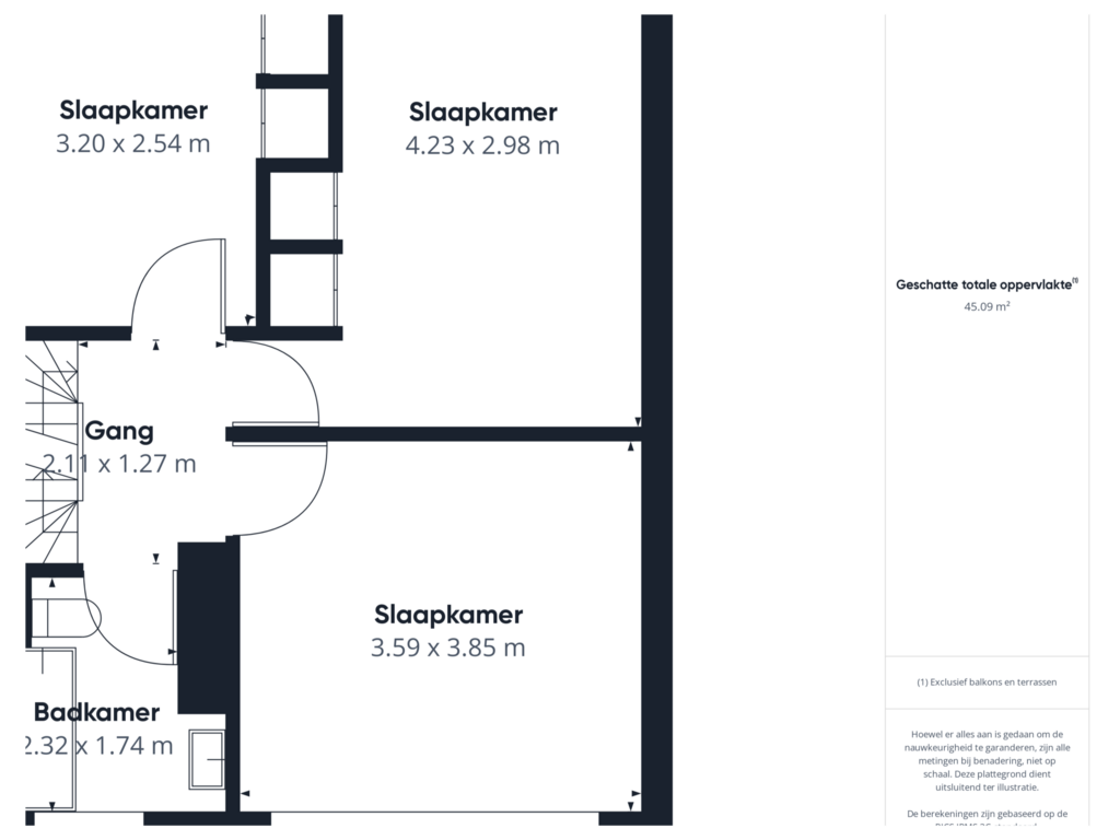 Bekijk plattegrond van Eerste verdieping van Madame Curiestraat 29