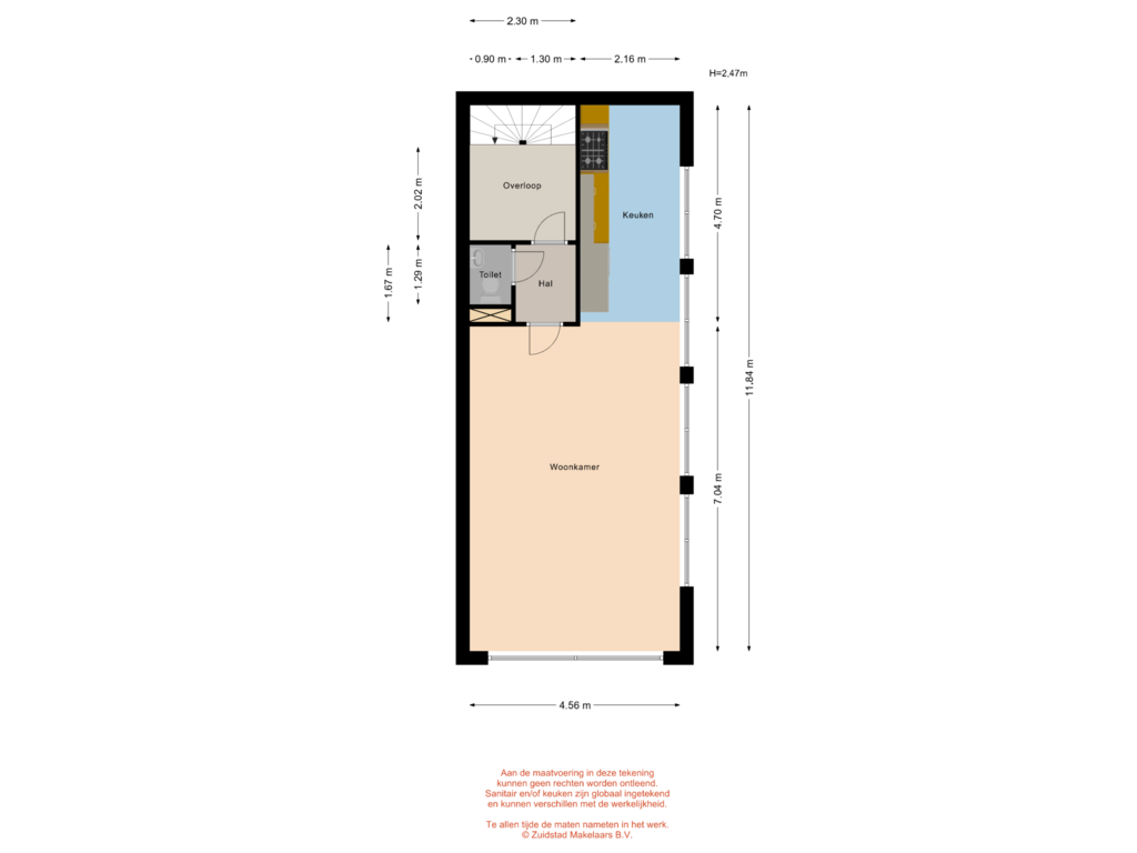 View floorplan of Heinenoordstraat 2-B - 3e verdieping of Heinenoordstraat 2-B