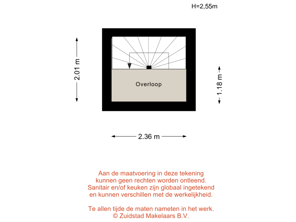 View floorplan of Heinenoordstraat 2-B - 2e verdieping of Heinenoordstraat 2-B