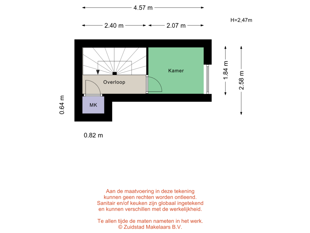 View floorplan of Heinenoordstraat 2-B - 1e verdieping of Heinenoordstraat 2-B