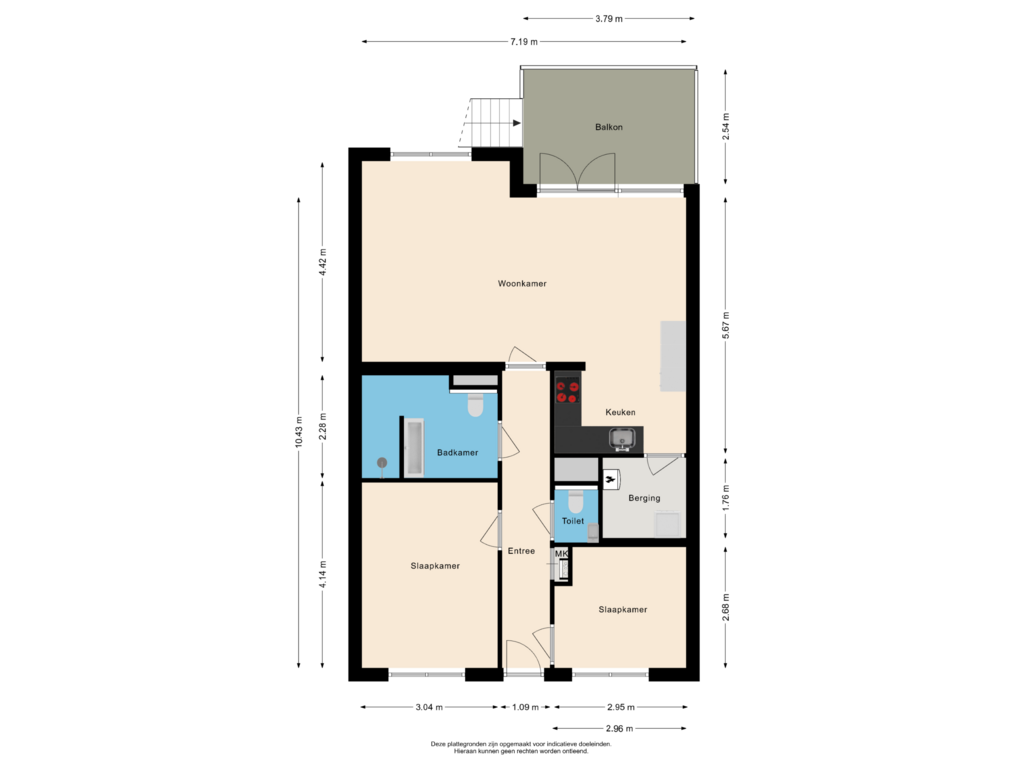 View floorplan of Appartement of Smallekamplaan 13