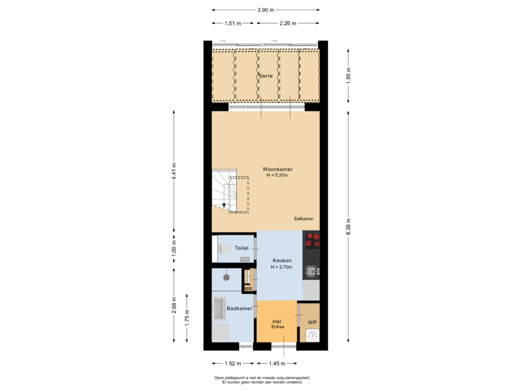 Bekijk plattegrond van Begane grond van Baarsakker 23