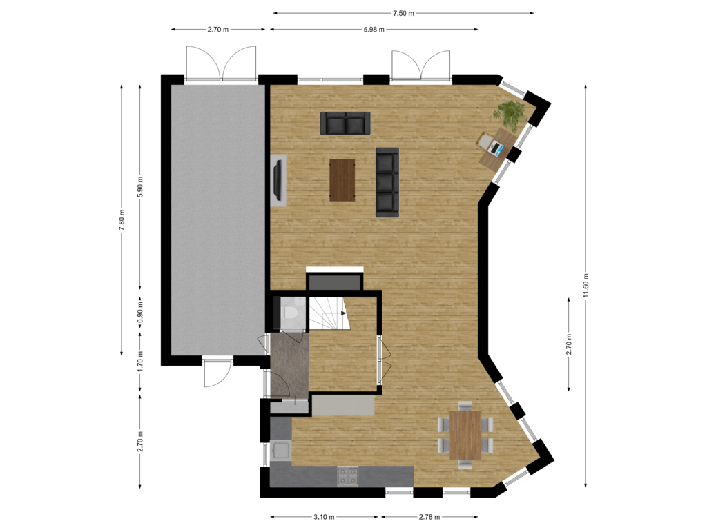 Bekijk plattegrond van Begane Grond van Horstlaan 31