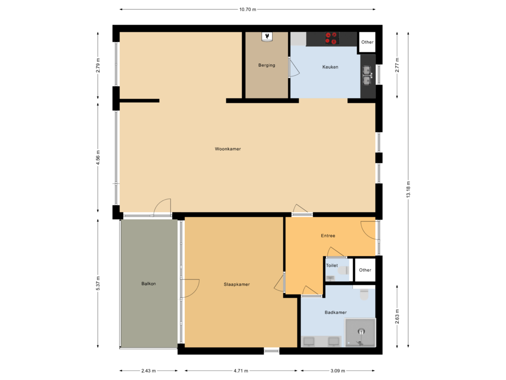 View floorplan of Appartement of Omloop 16