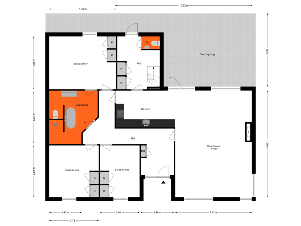 View floorplan of Begane Grond of Heilarensestraat 40