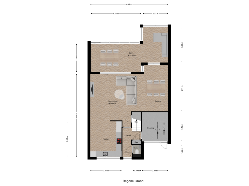 Bekijk plattegrond van Begane Grond van Lokkertsemolenweg 312