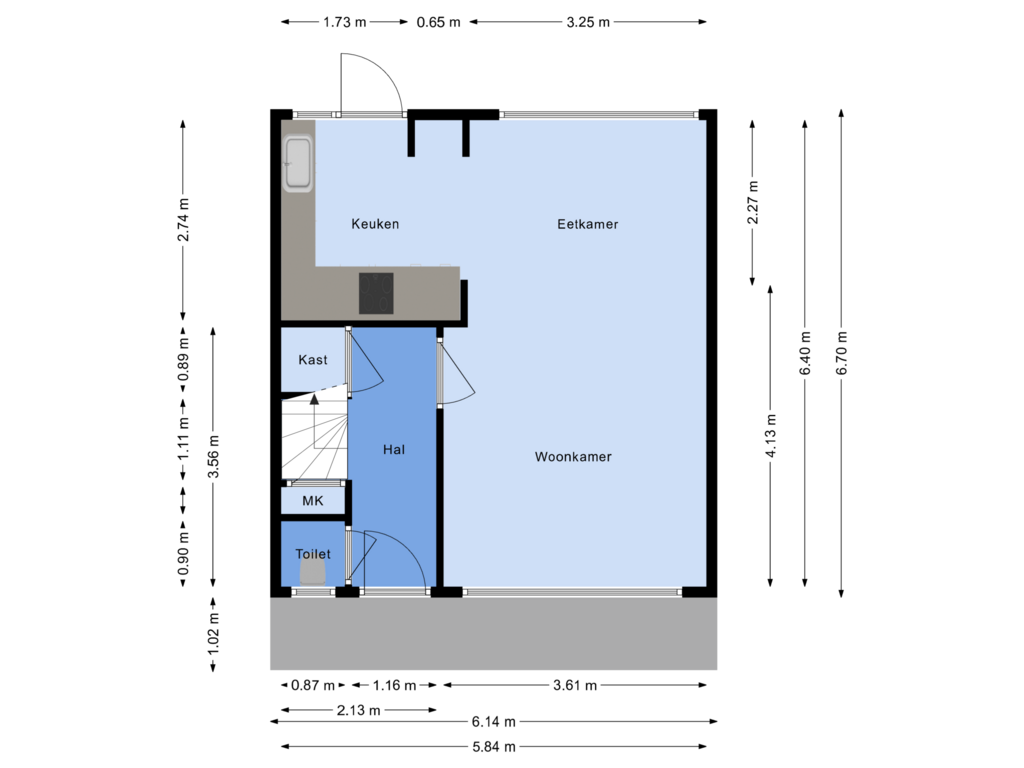 Bekijk plattegrond van Begane grond van Schansweg 11