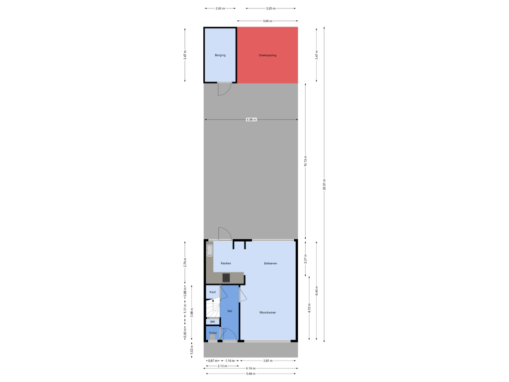 Bekijk plattegrond van Begane grond en tuin van Schansweg 11