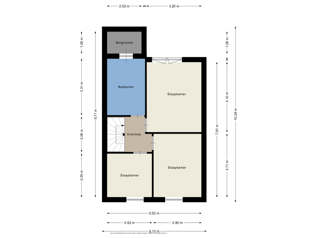 View floorplan of 2e Woonlaag of Molenstraat 1-D