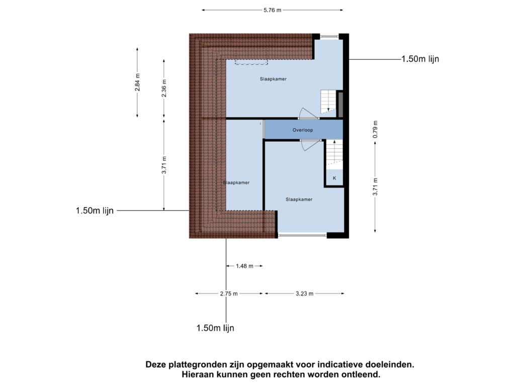 View floorplan of Tweede Verdieping of Aarkade 71-A