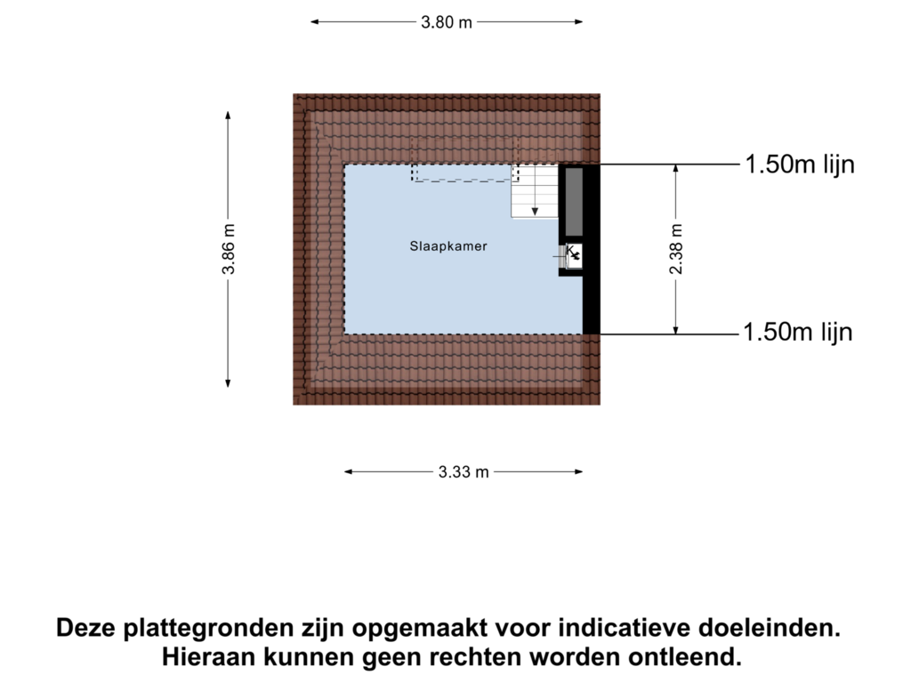 View floorplan of Bergzolder of Aarkade 71-A