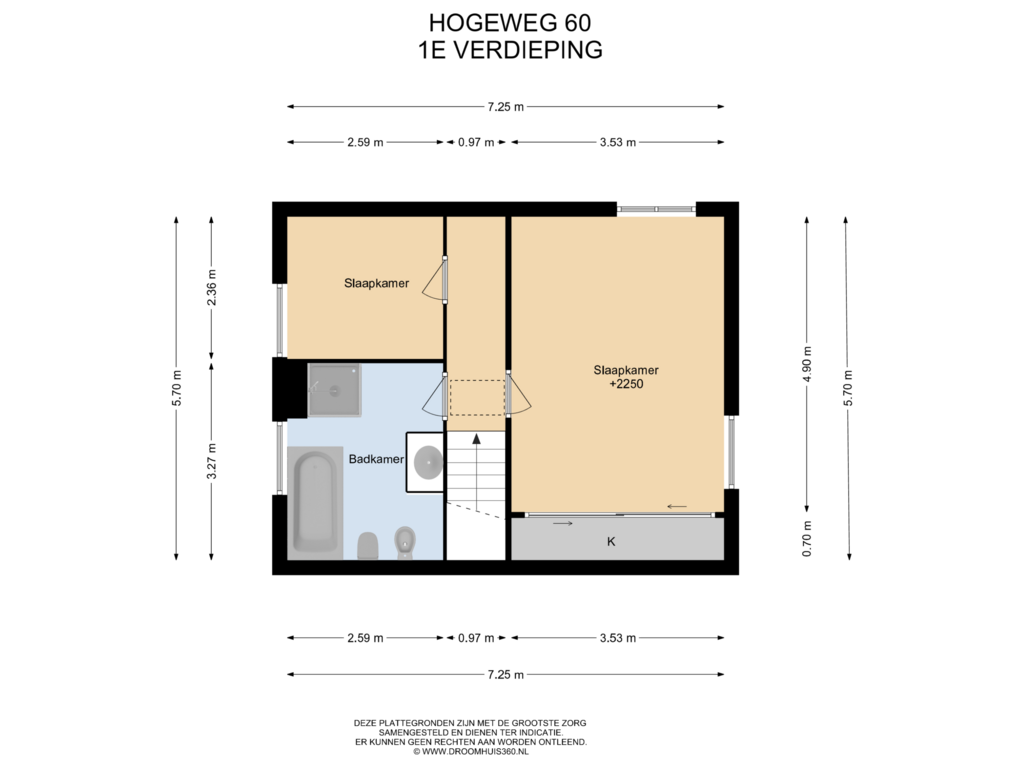 View floorplan of 1E Verdieping of Hogeweg 60