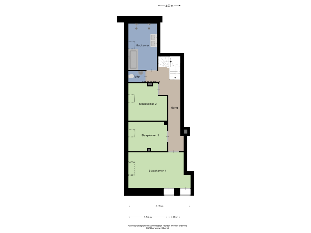 View floorplan of Eerste Verdieping of Zuidkampweg 33