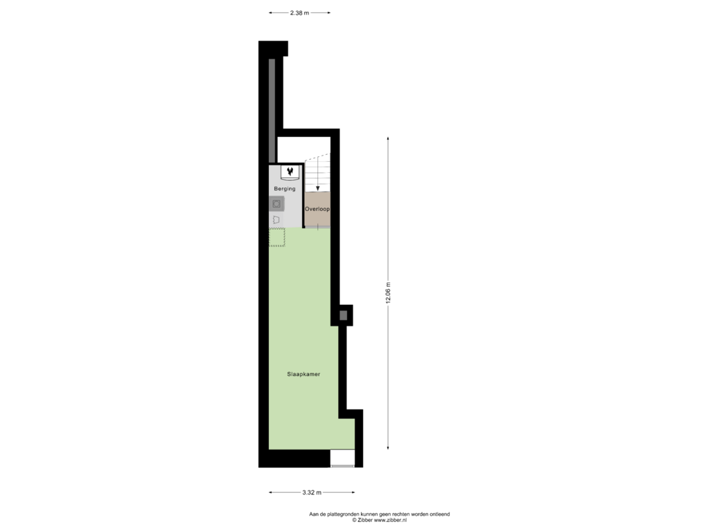 View floorplan of Tweede verdieping of Zuidkampweg 33