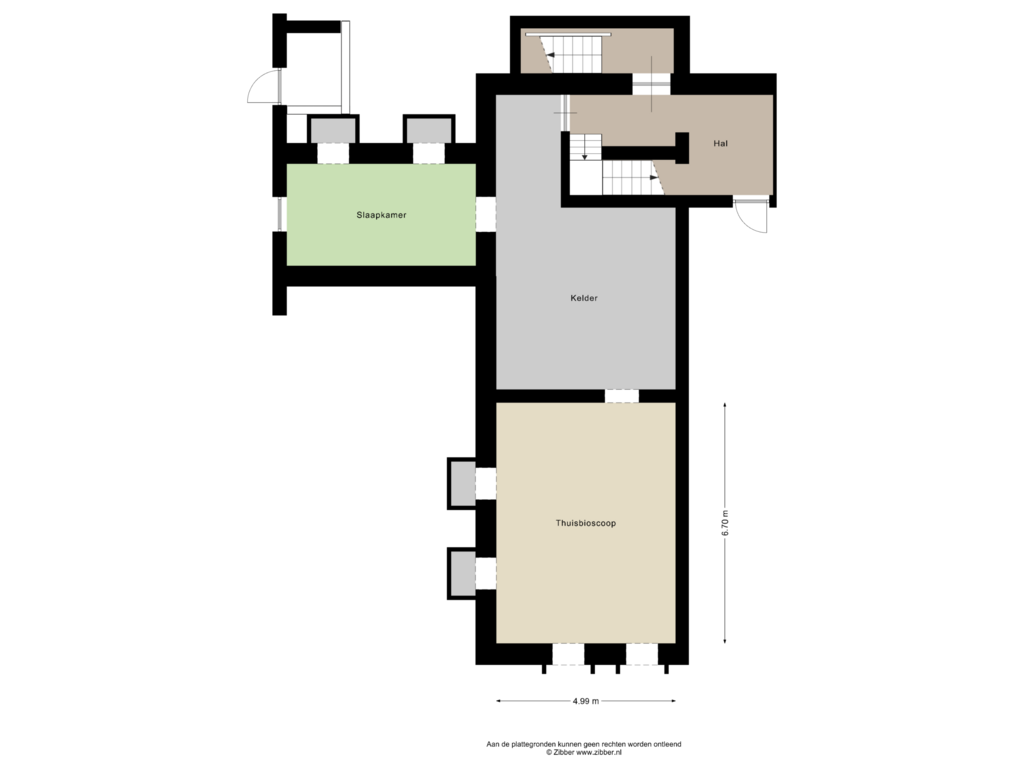 View floorplan of Souterrain of Zuidkampweg 33