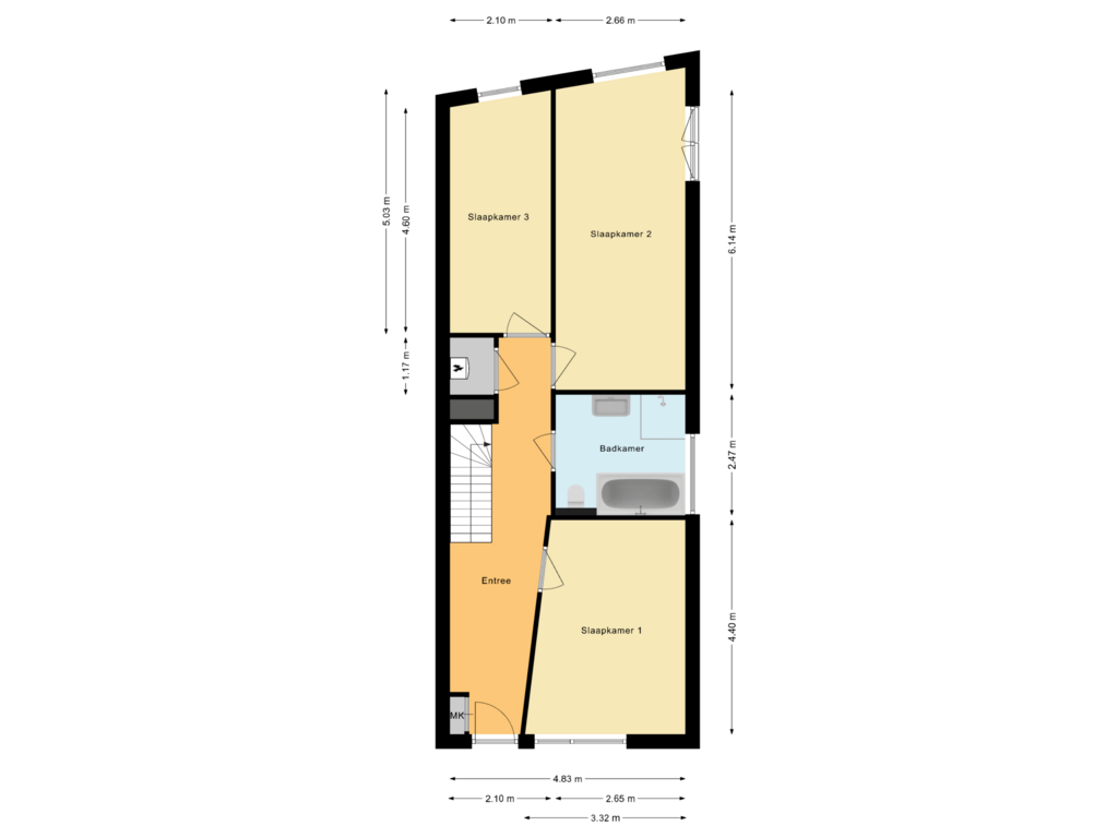 Bekijk plattegrond van Eerste woonlaag van Tempelhof 32