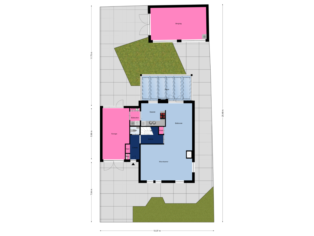 Bekijk plattegrond van Begane Grond-Tuin van Burgemeester Zwaansweg 7