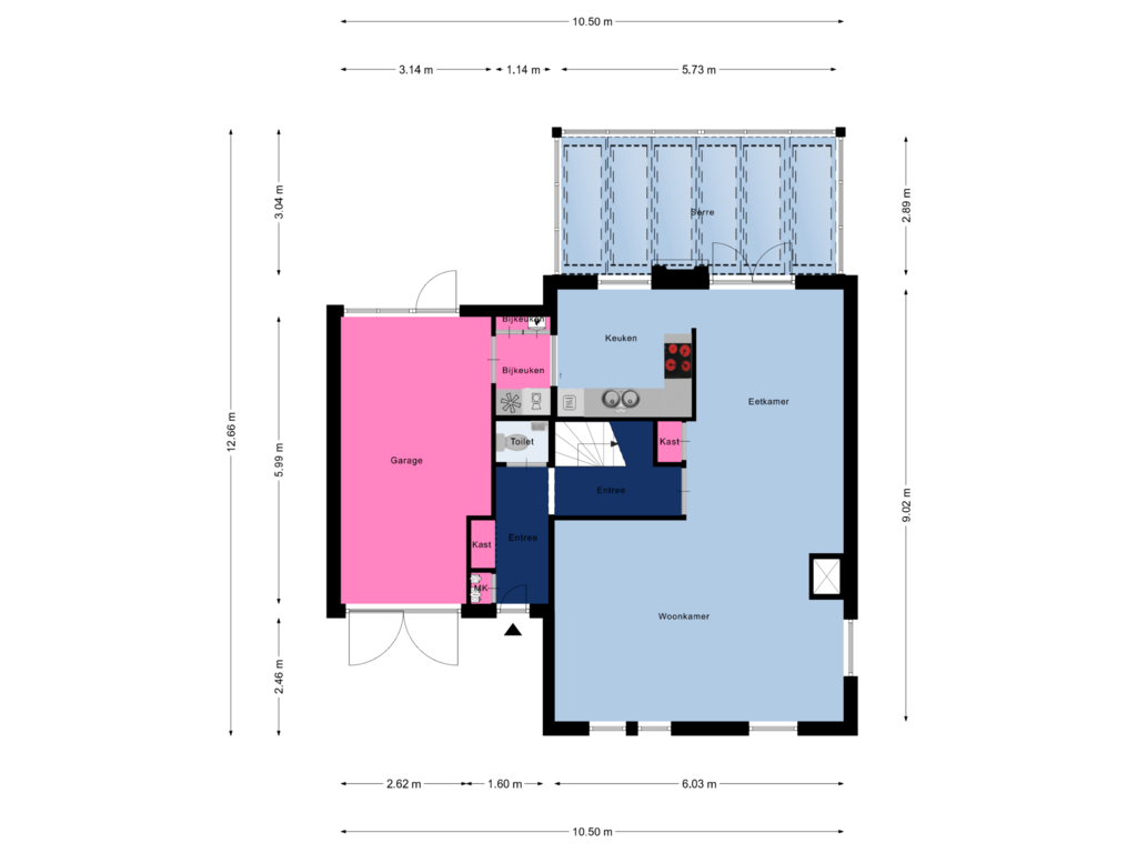 Bekijk plattegrond van Begane Grond van Burgemeester Zwaansweg 7