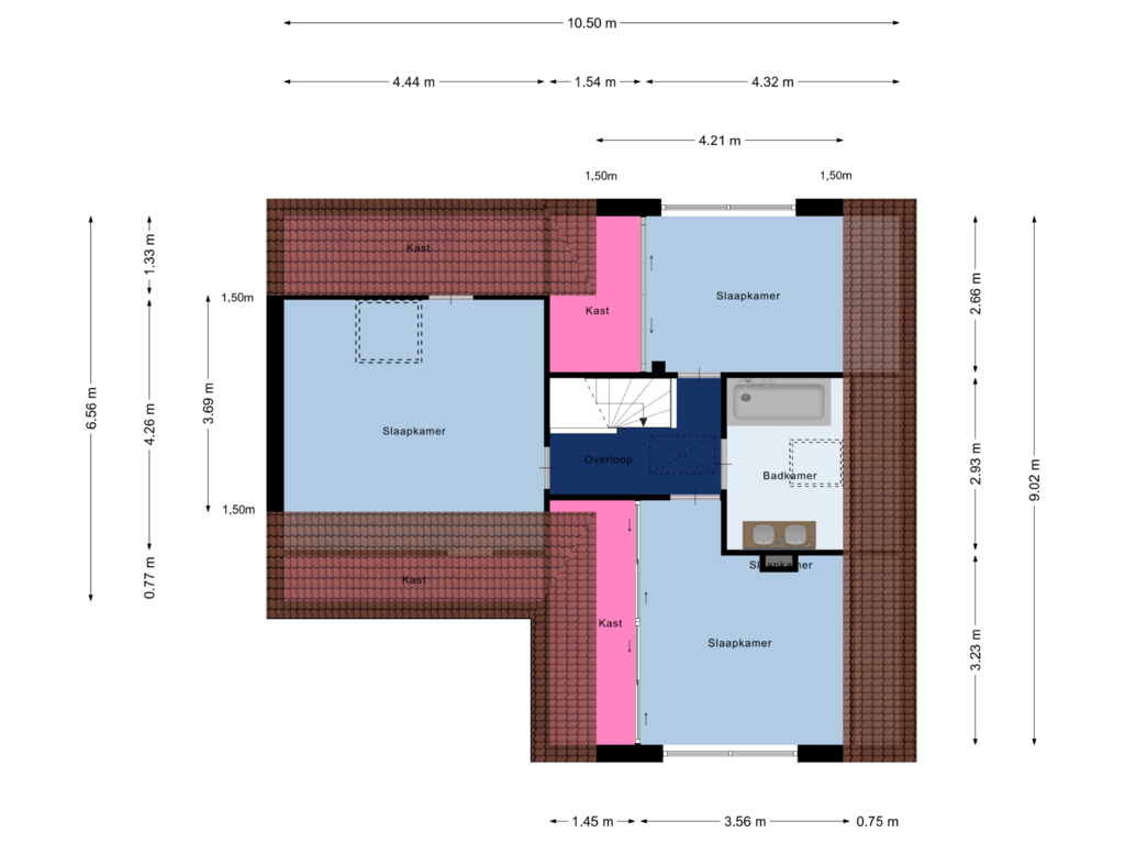 Bekijk plattegrond van Eerste Verdieping van Burgemeester Zwaansweg 7