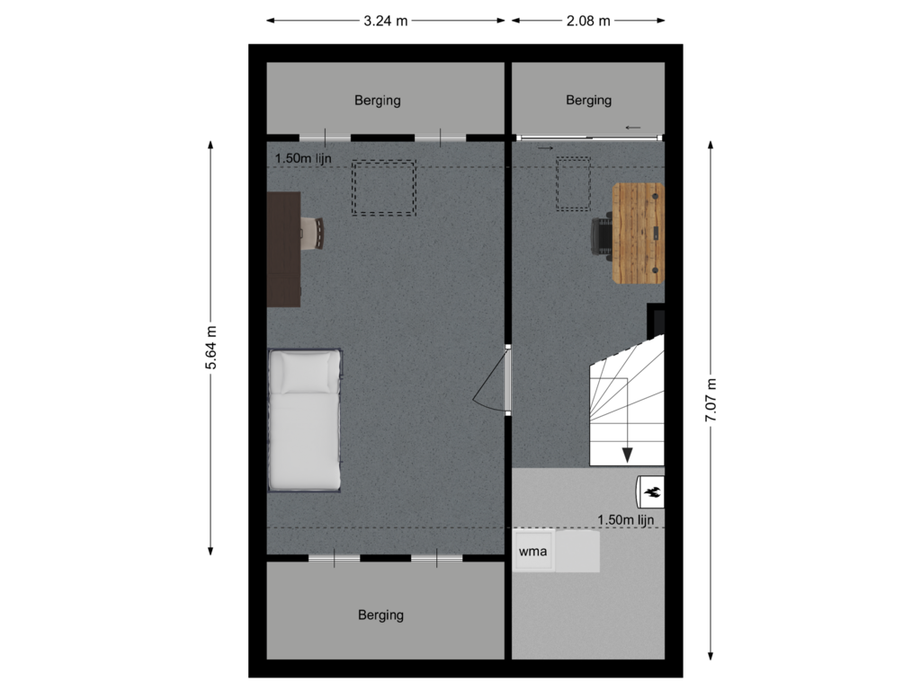 Bekijk plattegrond van Tweede verdieping van Zeemanstraat 11