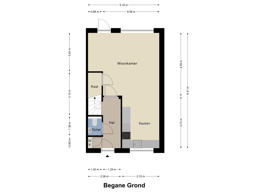 Bekijk plattegrond van Begane Grond van Tarwe 17