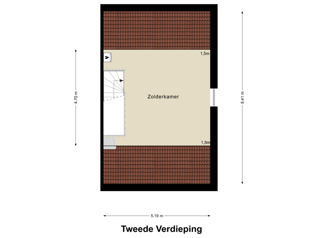 Bekijk plattegrond van Tweede Verdieping van Tarwe 17