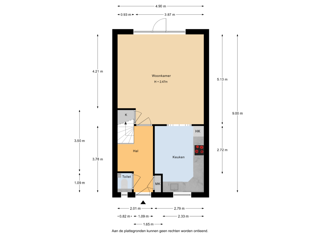 View floorplan of Begane grond of Lucretia van Merkenlaan 36