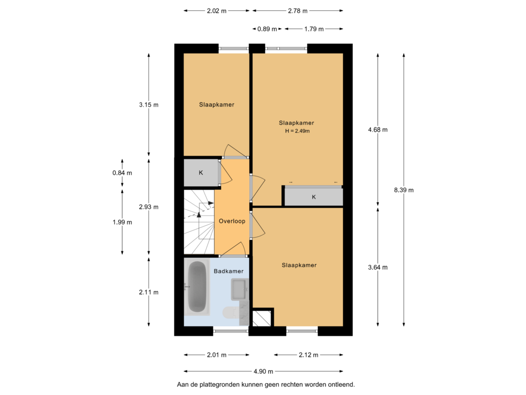 View floorplan of 1e verdieping of Lucretia van Merkenlaan 36