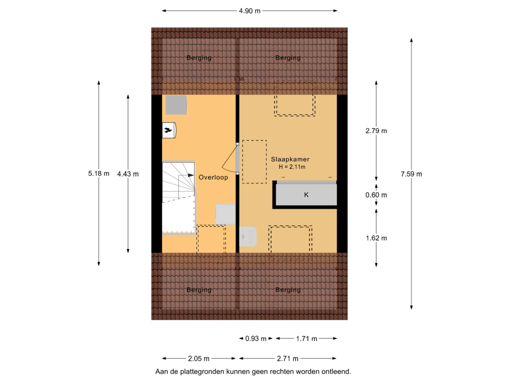 View floorplan of 2e verdieping of Lucretia van Merkenlaan 36