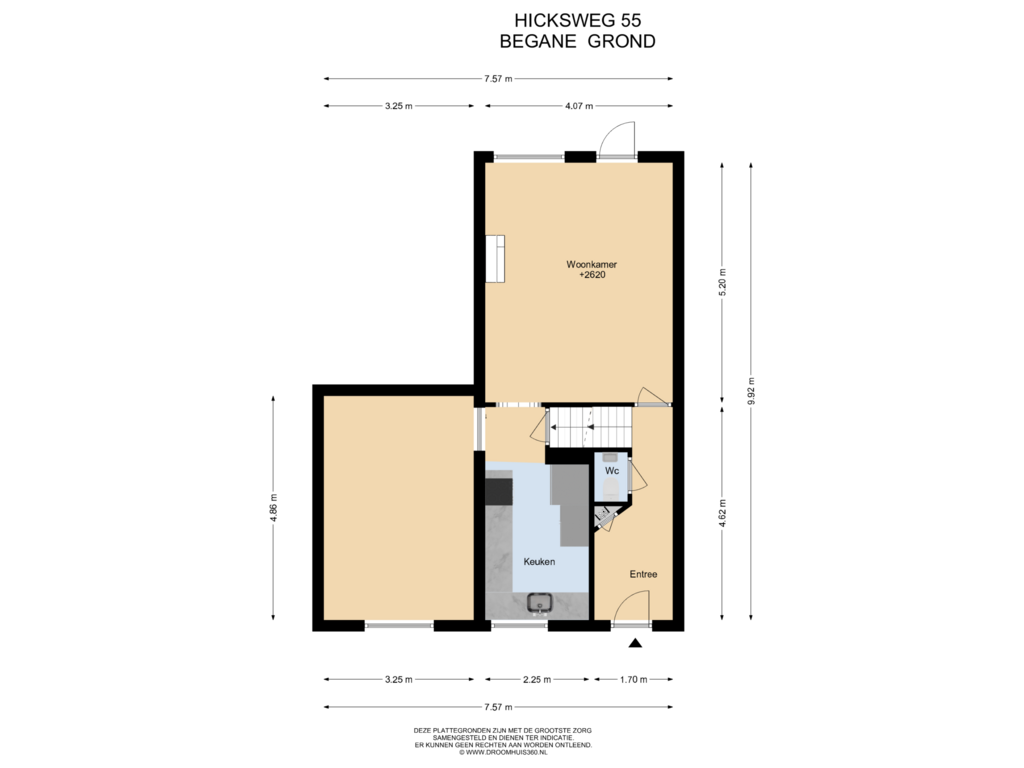 View floorplan of Begane grond of Hicksweg 55