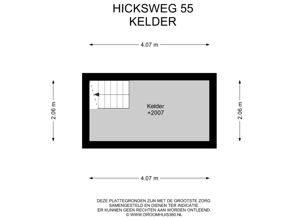 View floorplan of Kelder of Hicksweg 55