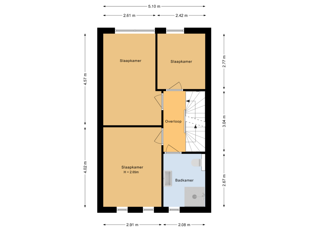 View floorplan of Eerste verdieping of De Haverkamp 94