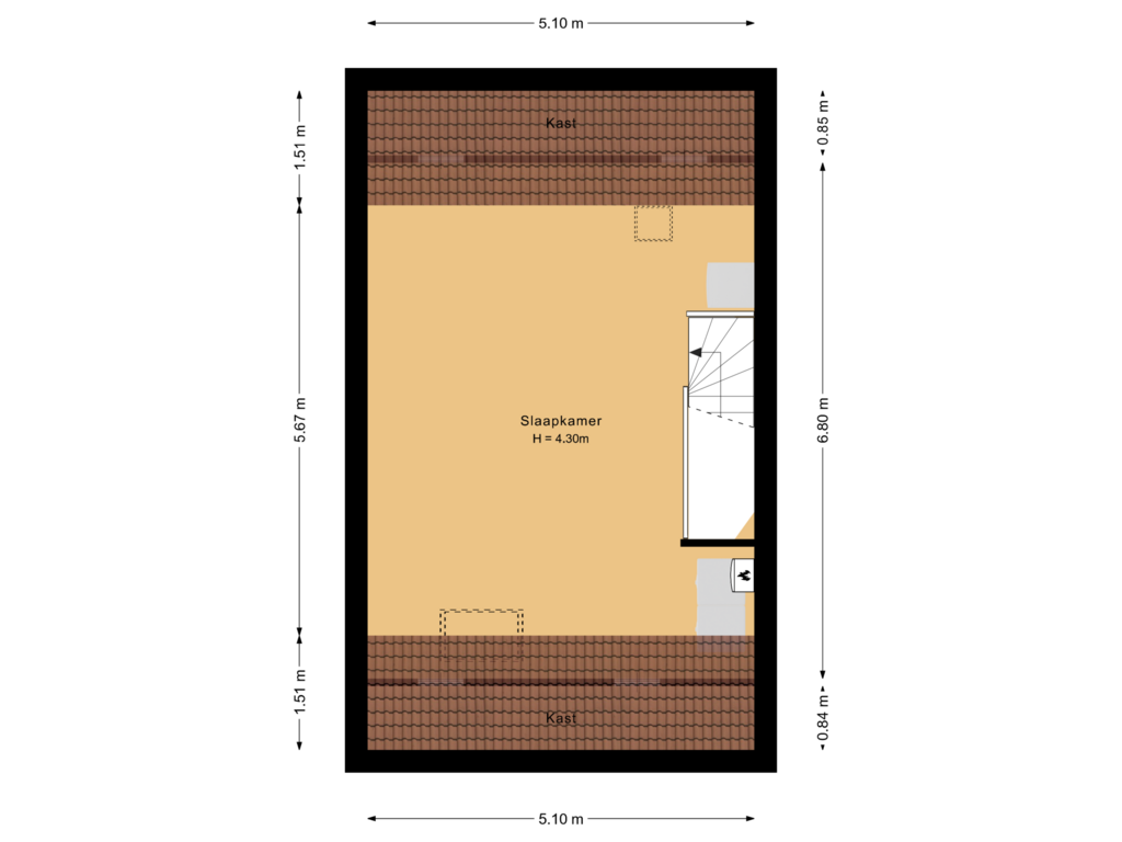 View floorplan of Tweede verdieping of De Haverkamp 94