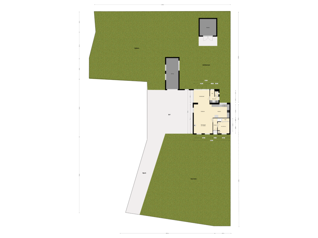 Bekijk plattegrond van tuinplan van Stationsweg 29