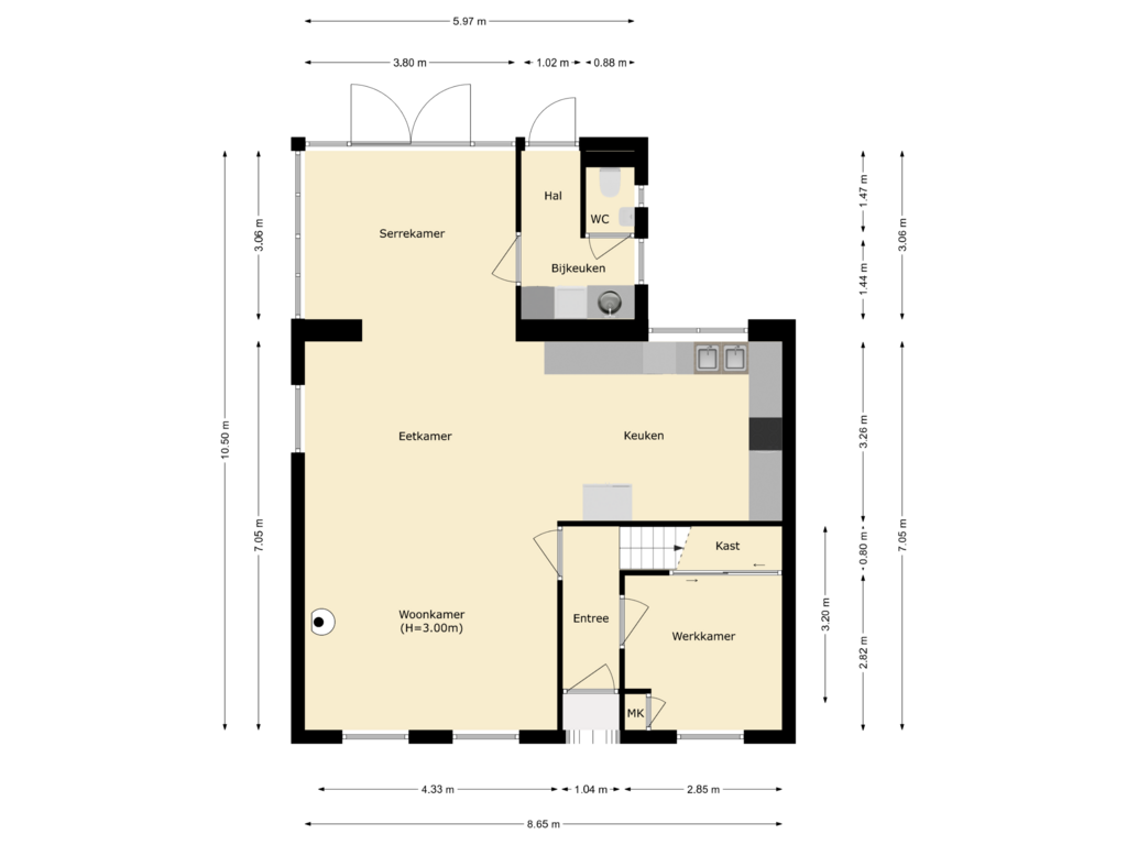 Bekijk plattegrond van begane grond van Stationsweg 29