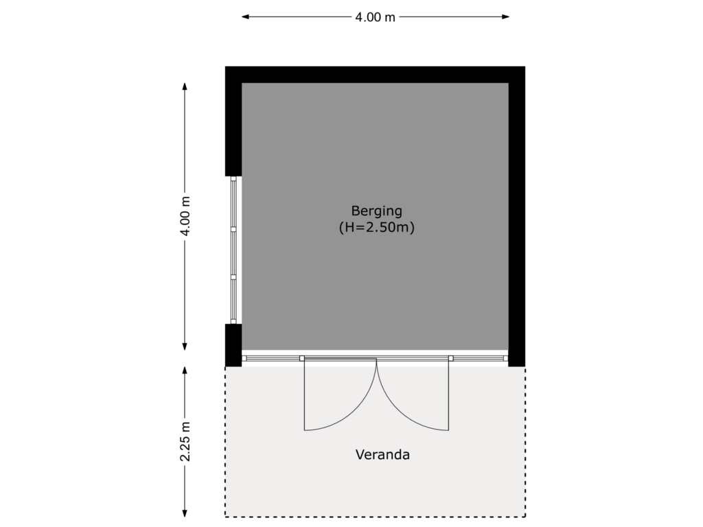 Bekijk plattegrond van berging van Stationsweg 29