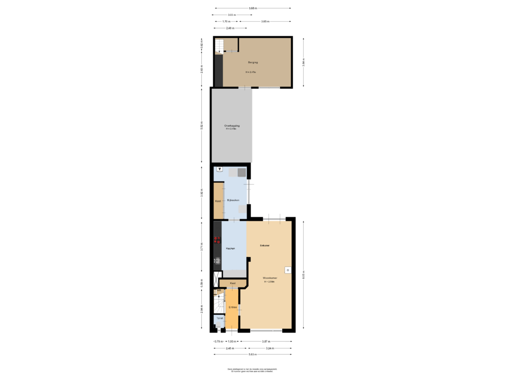 Bekijk plattegrond van Begane grond van Vrouwtjesweg 3