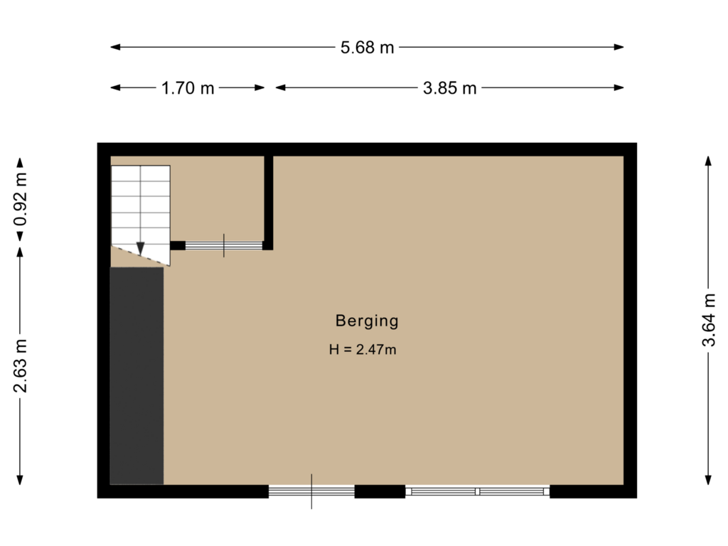 Bekijk plattegrond van Berging van Vrouwtjesweg 3