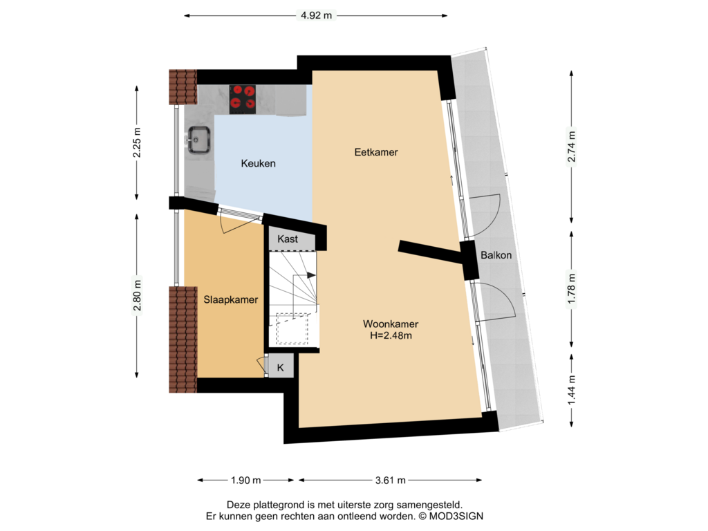 Bekijk plattegrond van 2e Verdieping van Sontstraat 2-C