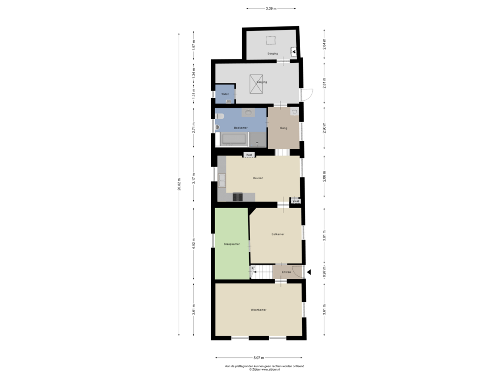 Bekijk plattegrond van Begane Grond van Slekkerstraat 51