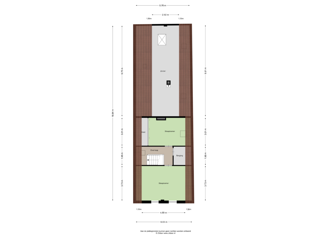 Bekijk plattegrond van Eerste Verdieping van Slekkerstraat 51