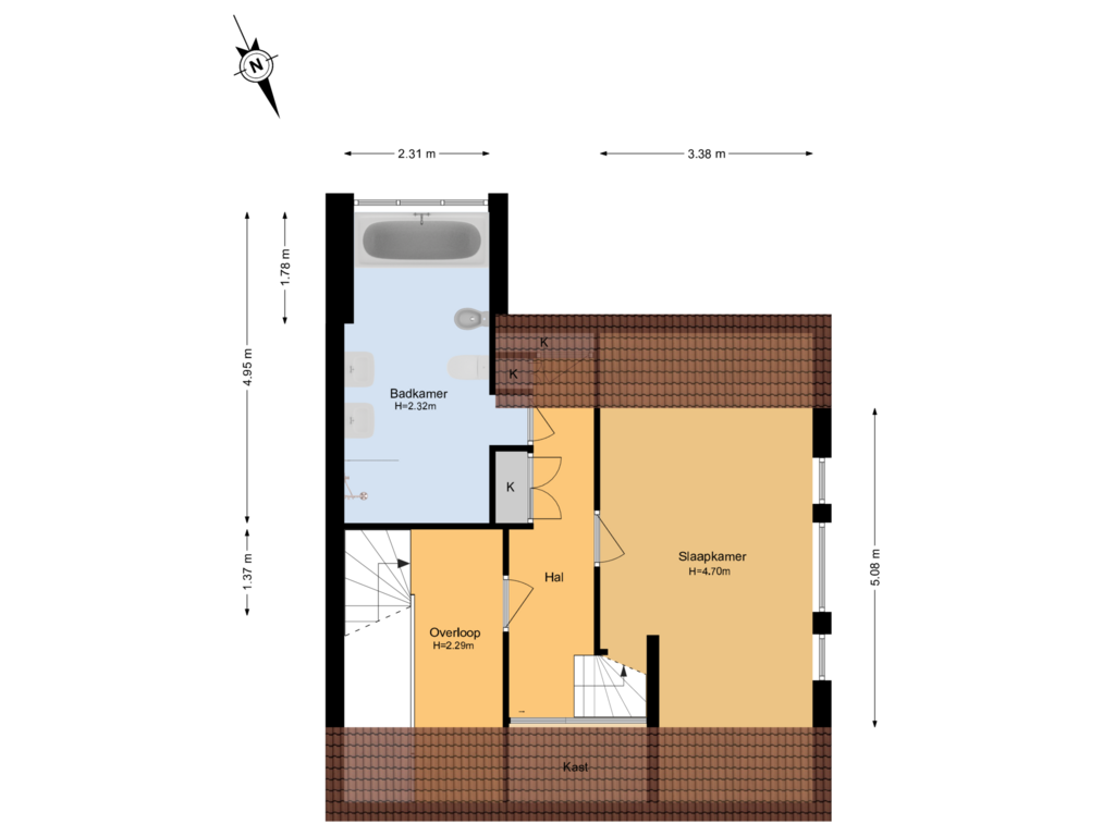 Bekijk plattegrond van 2e Verdieping van Ursulastraat 2