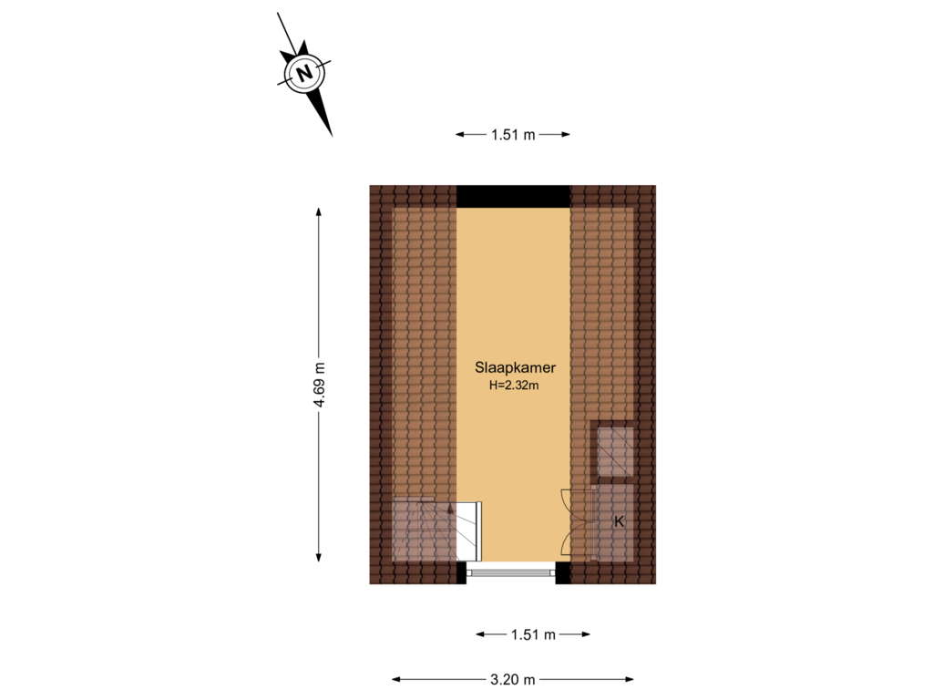 Bekijk plattegrond van 3e Verdieping van Ursulastraat 2