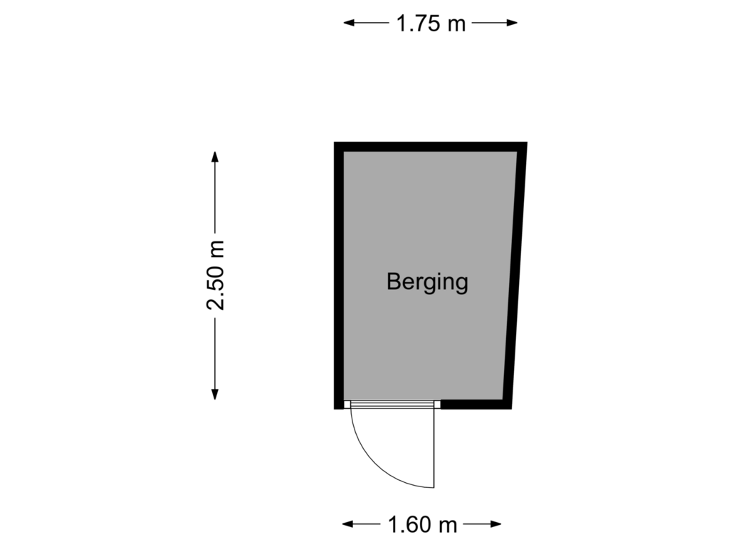 Bekijk plattegrond van Berging  begane grond van Kruisstraat 45